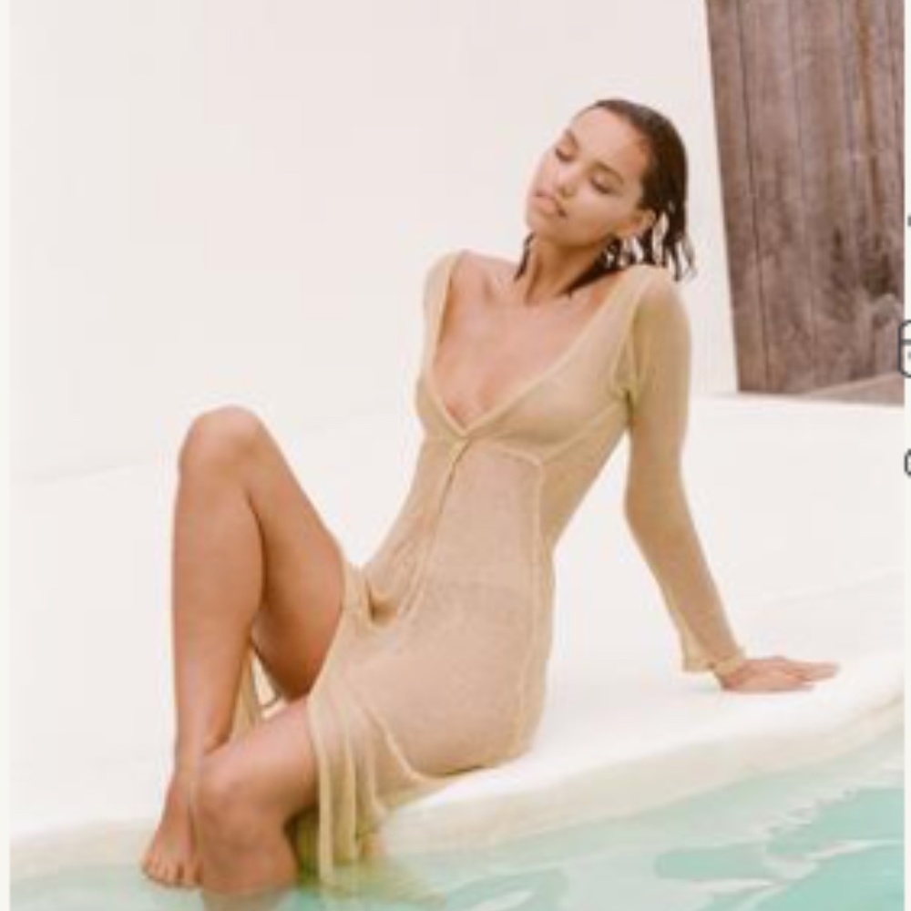 NWT - Flook/. - Ava Dress - S - Gold Metallic